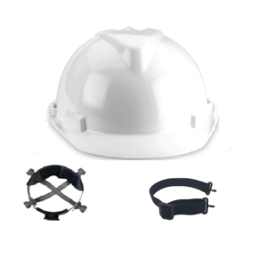 Casco tipo visera MPC 221 Dieléctrico Blanco con Arnés de 4 puntas y Barbiquejo, Masprot