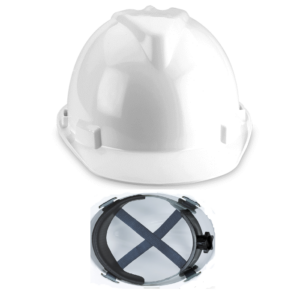 Casco tipo visera MPC 221  Dieléctrico Blanco con Arnés de 4 puntas, Masprot