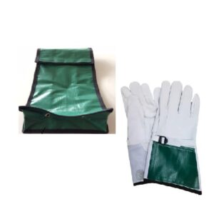Guantes cuero Protector  y Estuche clase 3 Verde Mod Coprelec