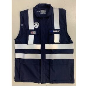 Chaleco Geologo FR Coigue ATPV 11 Cal/Cm2 Azul Cuello