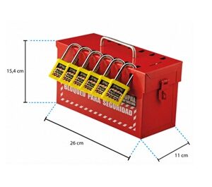 Caja de bloqueo grupal Rojo Steelpro